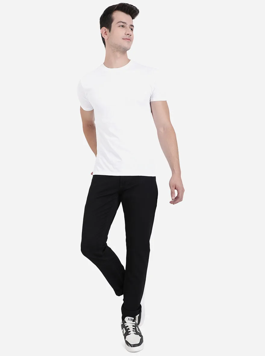 Jet Black Solid Slim Fit Jeans | JadeBlue