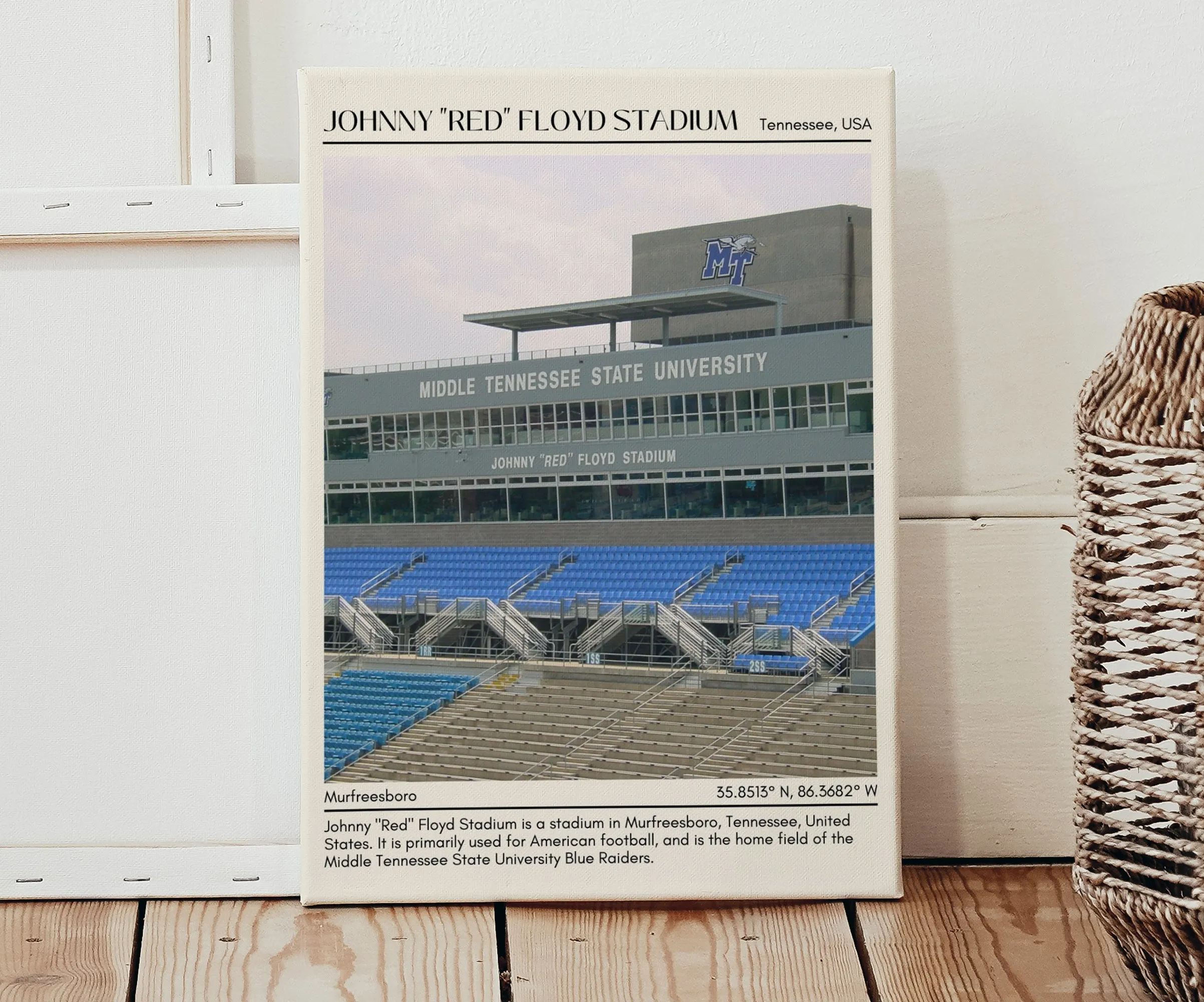 Johnny "Red" Floyd Stadium Football Minimal Wall Art