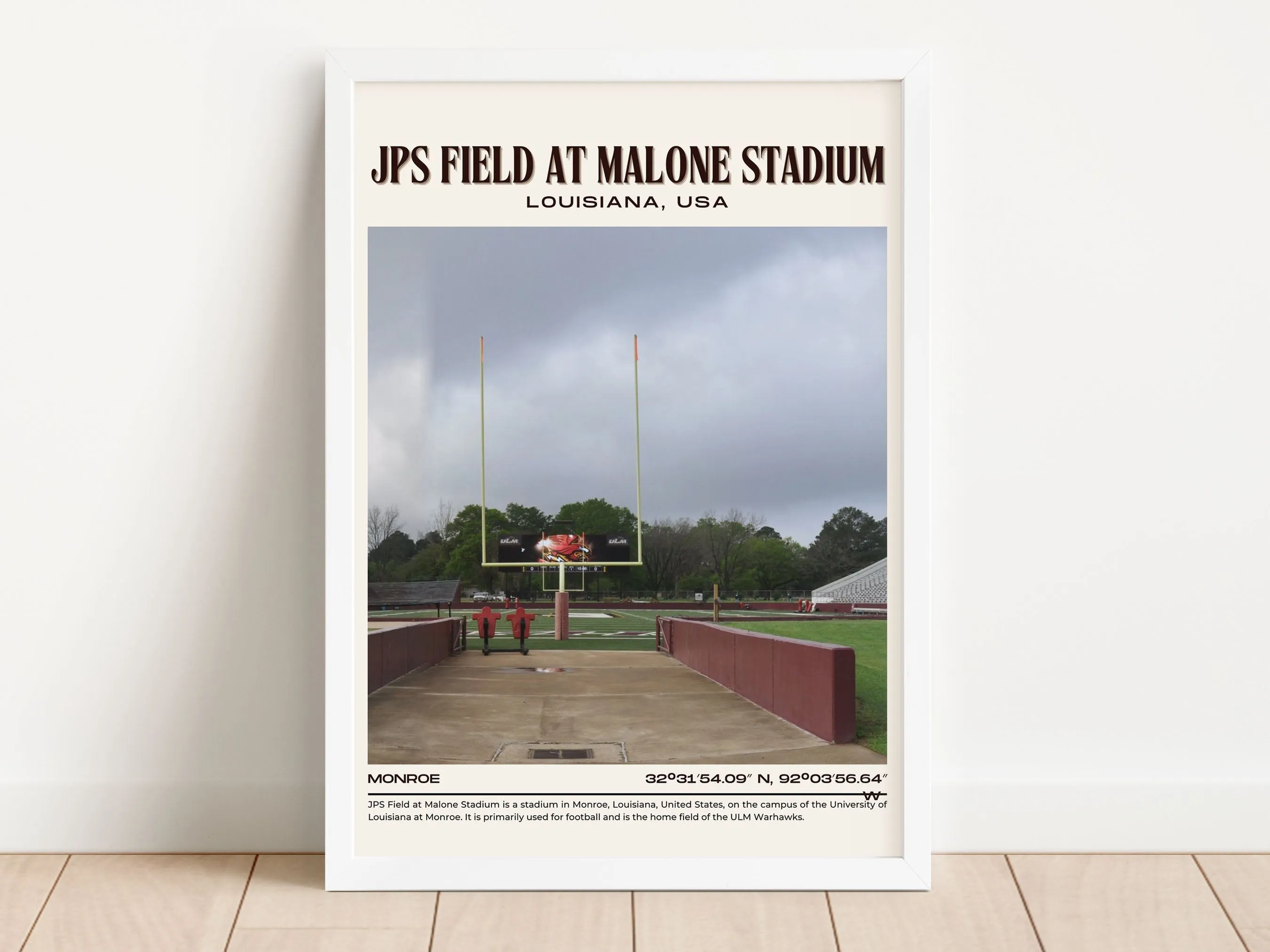 JPS Field at Malone Stadium Football Retro Wall Art