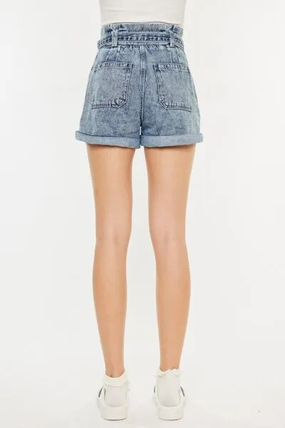 Kancan Ultra High Rise Paperbag Denim Shorts ONLINE EXCLUSIVE
