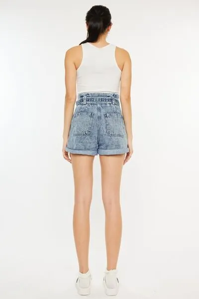 Kancan Ultra High Rise Paperbag Denim Shorts ONLINE EXCLUSIVE