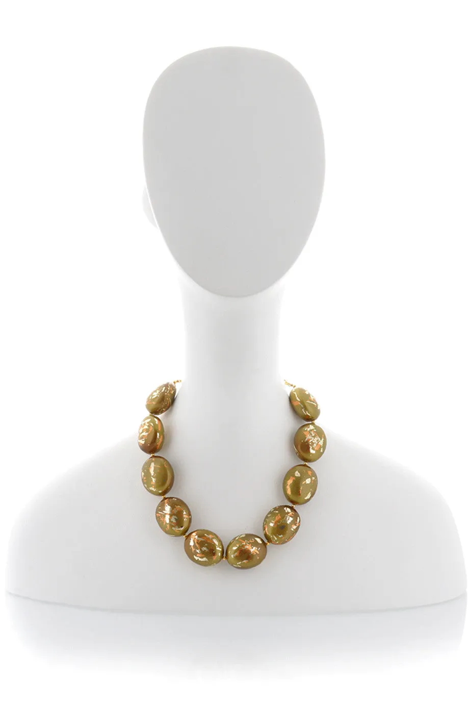 KENNETH JAY LANE CAMOUFLAGE Olive Beads Necklace