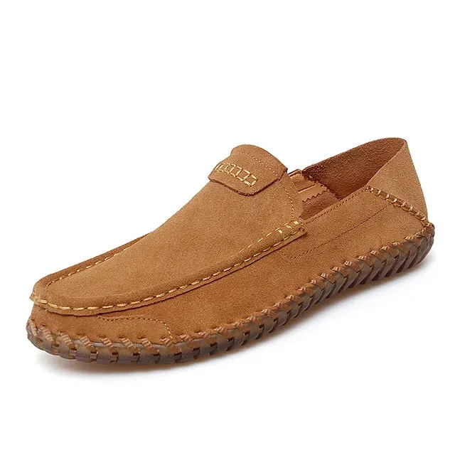 Komfortable Wildleder-Herrenslipper: UrbanEase Luxus-Leder Loafers