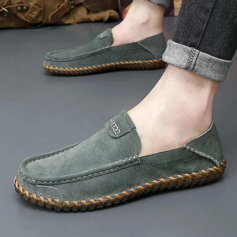 Komfortable Wildleder-Herrenslipper: UrbanEase Luxus-Leder Loafers