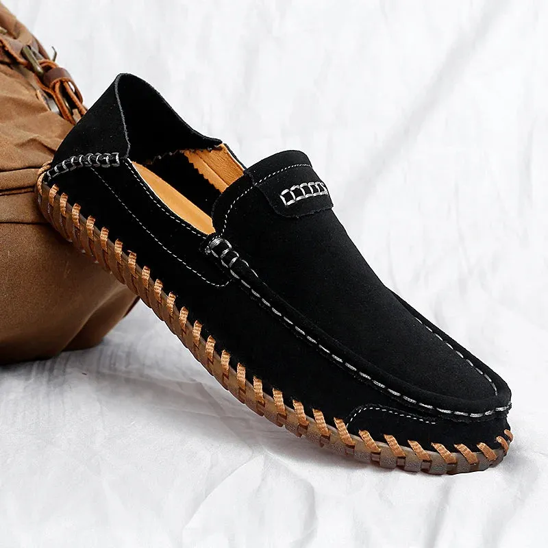 Komfortable Wildleder-Herrenslipper: UrbanEase Luxus-Leder Loafers
