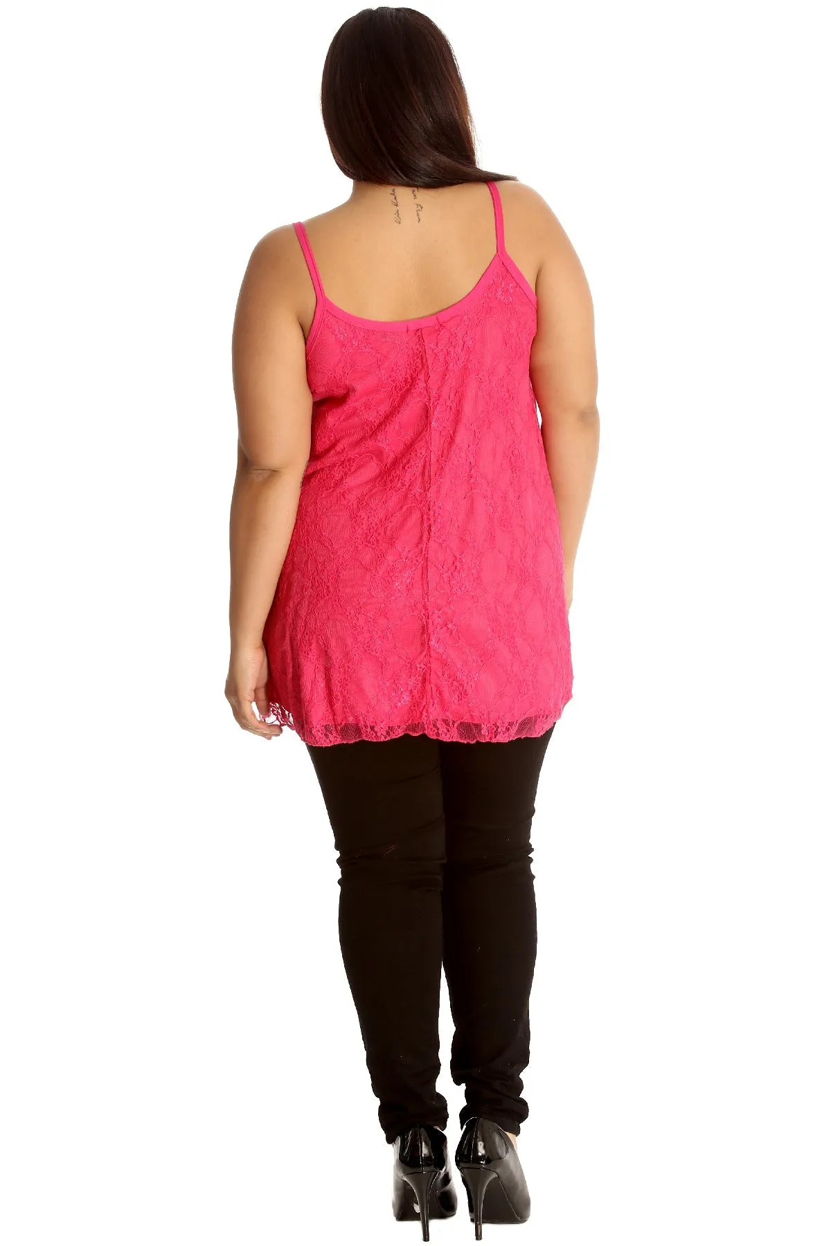 Lace Chiffon Sheer Lined Swing Vest