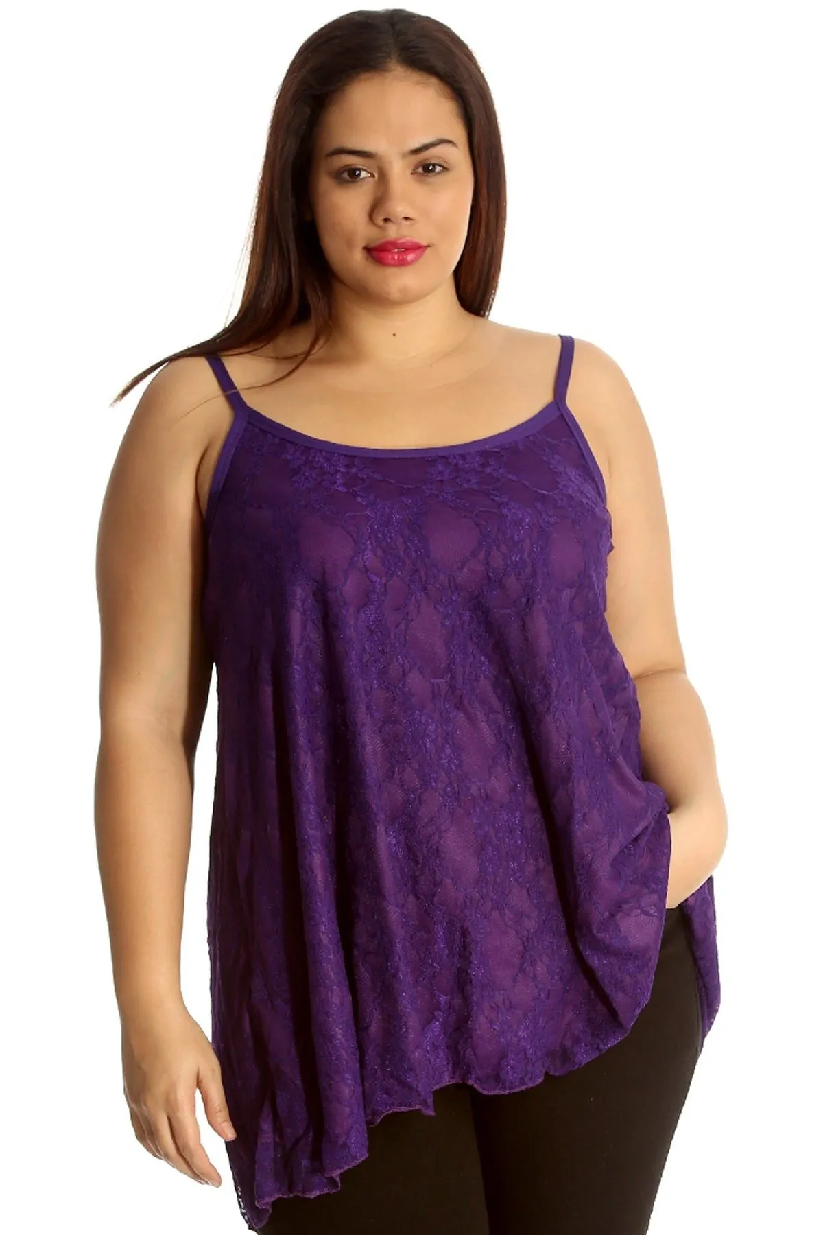Lace Chiffon Sheer Lined Swing Vest