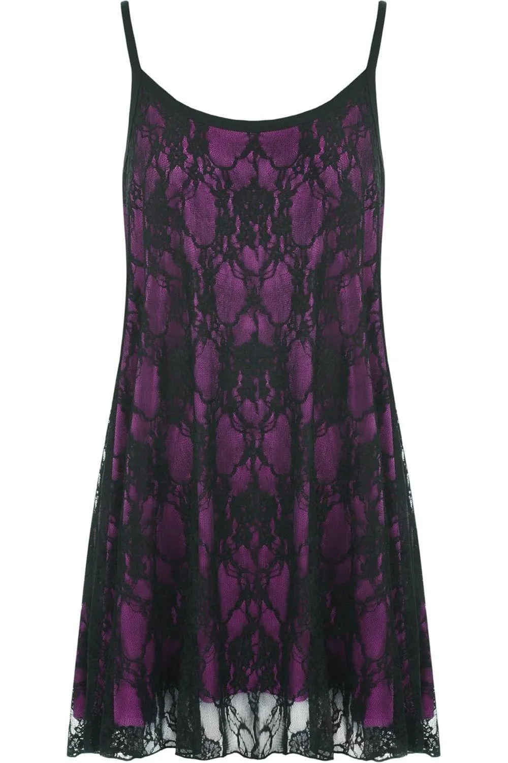 Lace Chiffon Sheer Lined Swing Vest