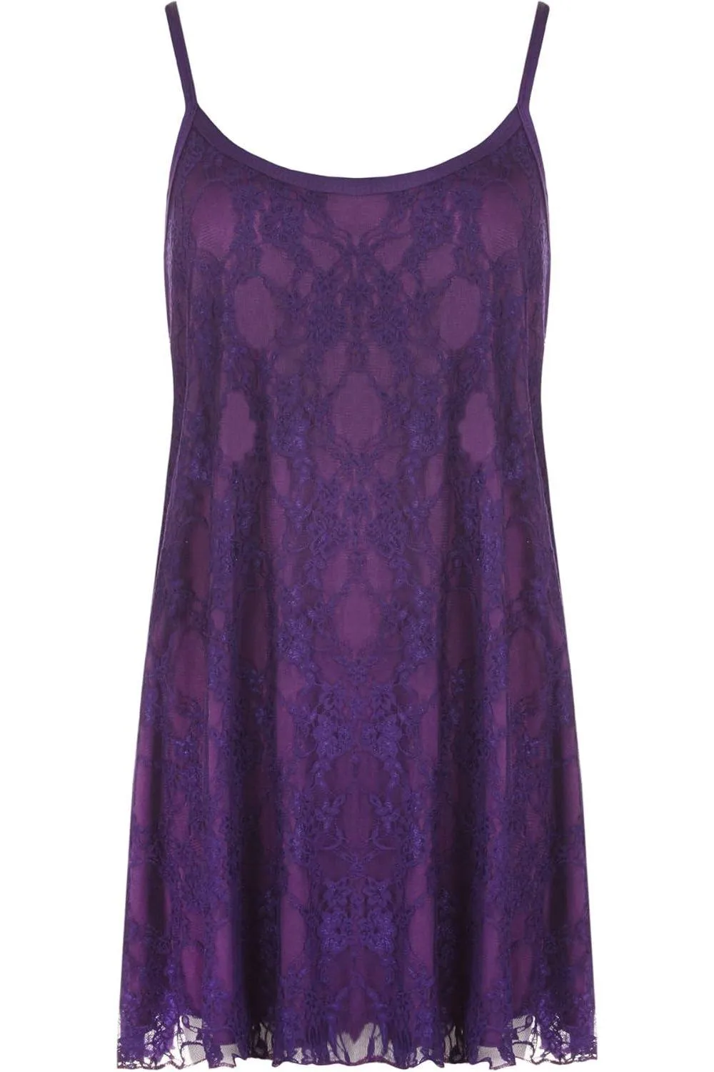 Lace Chiffon Sheer Lined Swing Vest