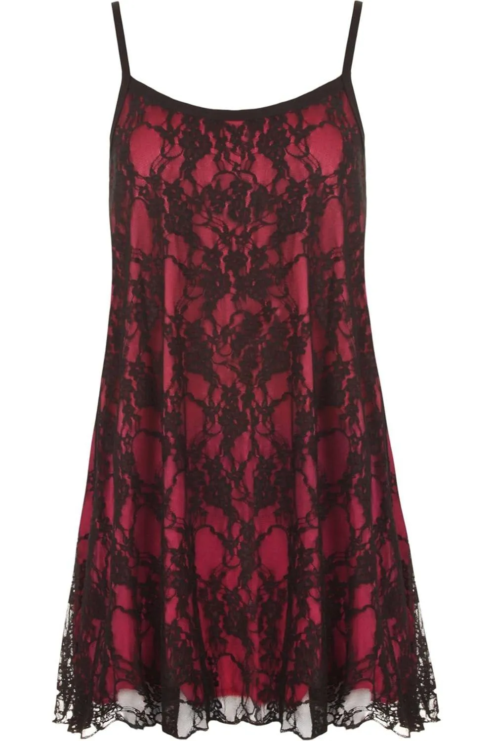 Lace Chiffon Sheer Lined Swing Vest