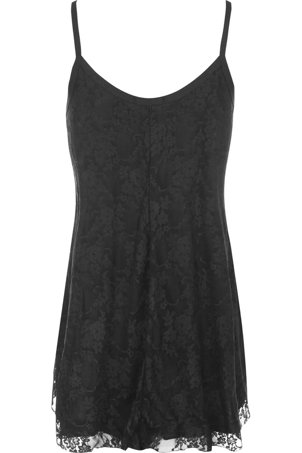 Lace Chiffon Sheer Lined Swing Vest