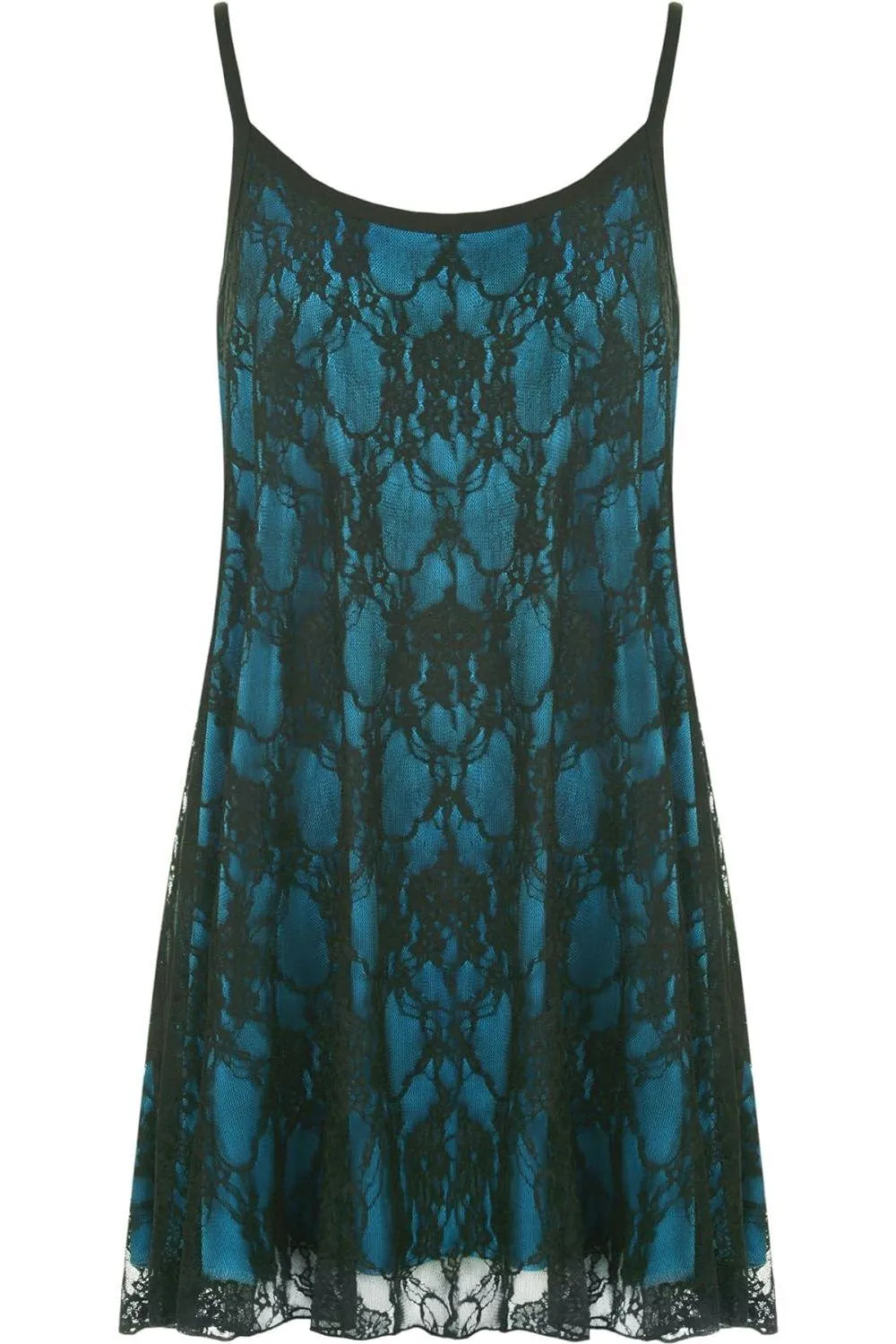 Lace Chiffon Sheer Lined Swing Vest