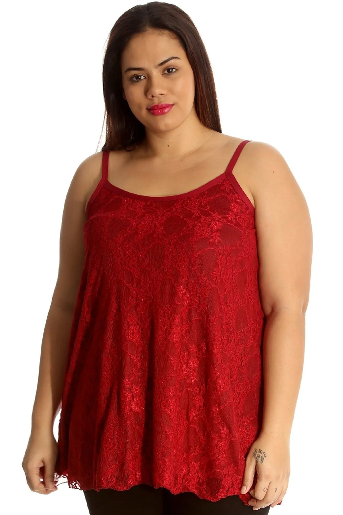 Lace Chiffon Sheer Lined Swing Vest