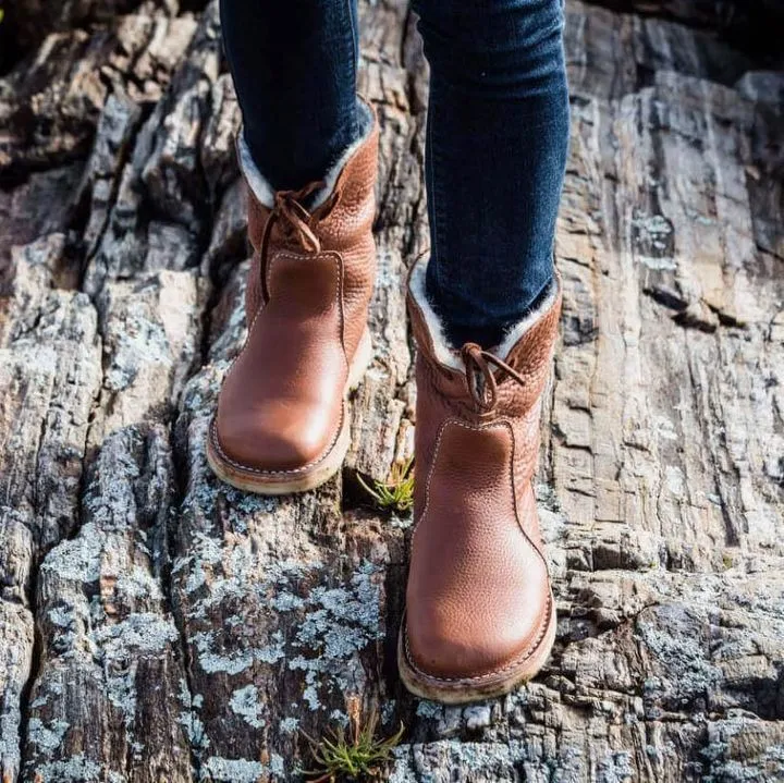 Lace Haven™ | Women's Leather Ankle Boots | Genuine Leather, Lace-Up Design, Durable & Stylish