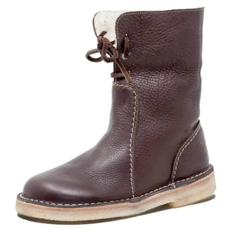 Lace Haven™ | Women's Leather Ankle Boots | Genuine Leather, Lace-Up Design, Durable & Stylish