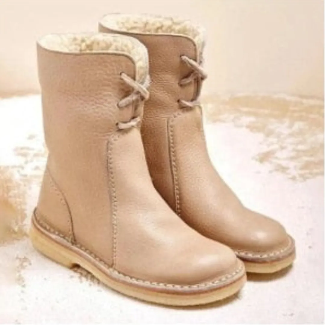 Lace Haven™ | Women's Leather Ankle Boots | Genuine Leather, Lace-Up Design, Durable & Stylish