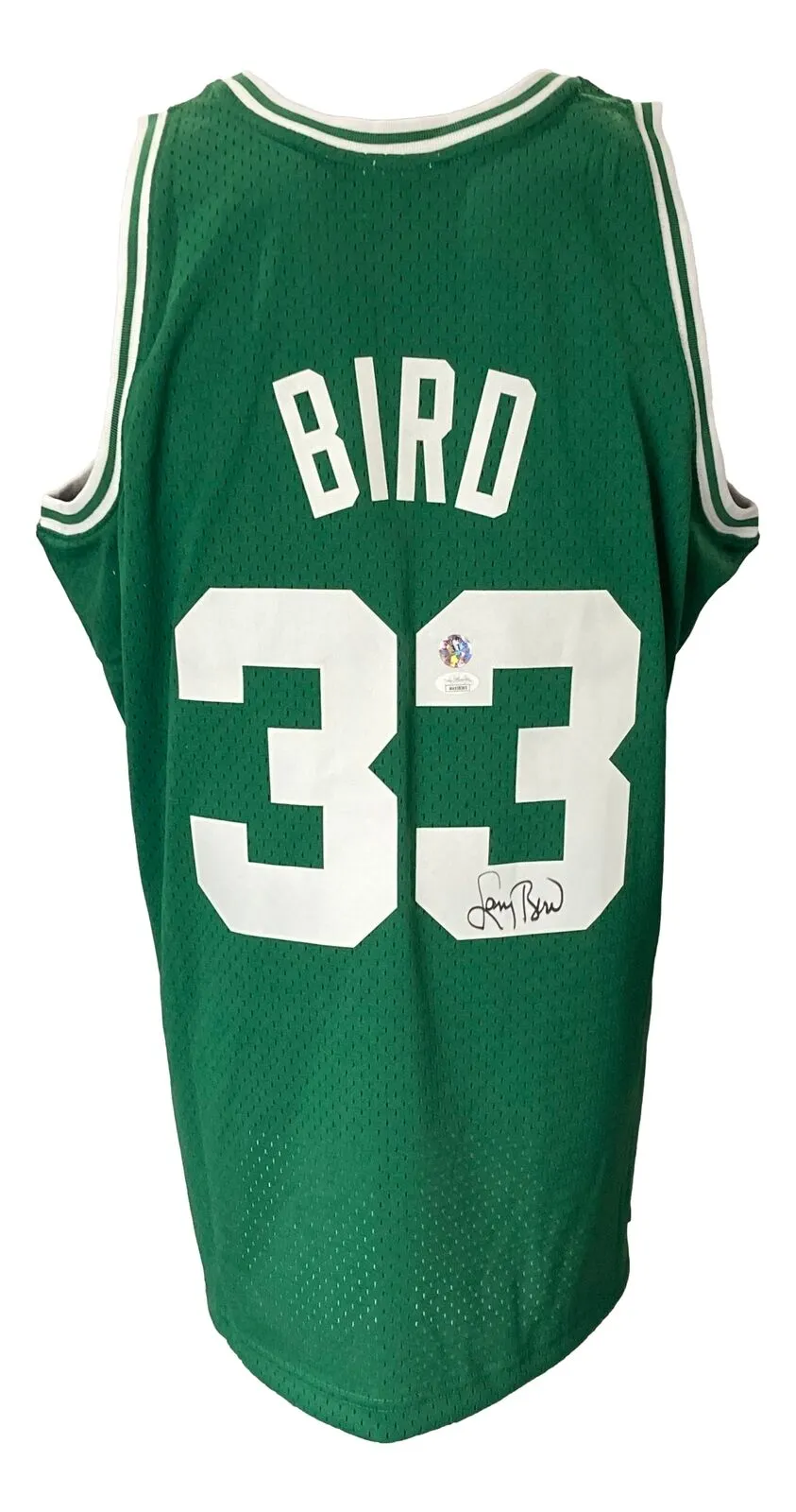 Larry Bird Signed Boston Celtics Green M&N HWC Swingman Jersey Bird JSA ITP