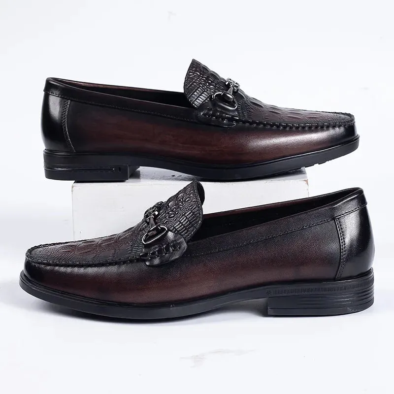 LederMeister Premium Business-Schuhe in Krokodil-Design