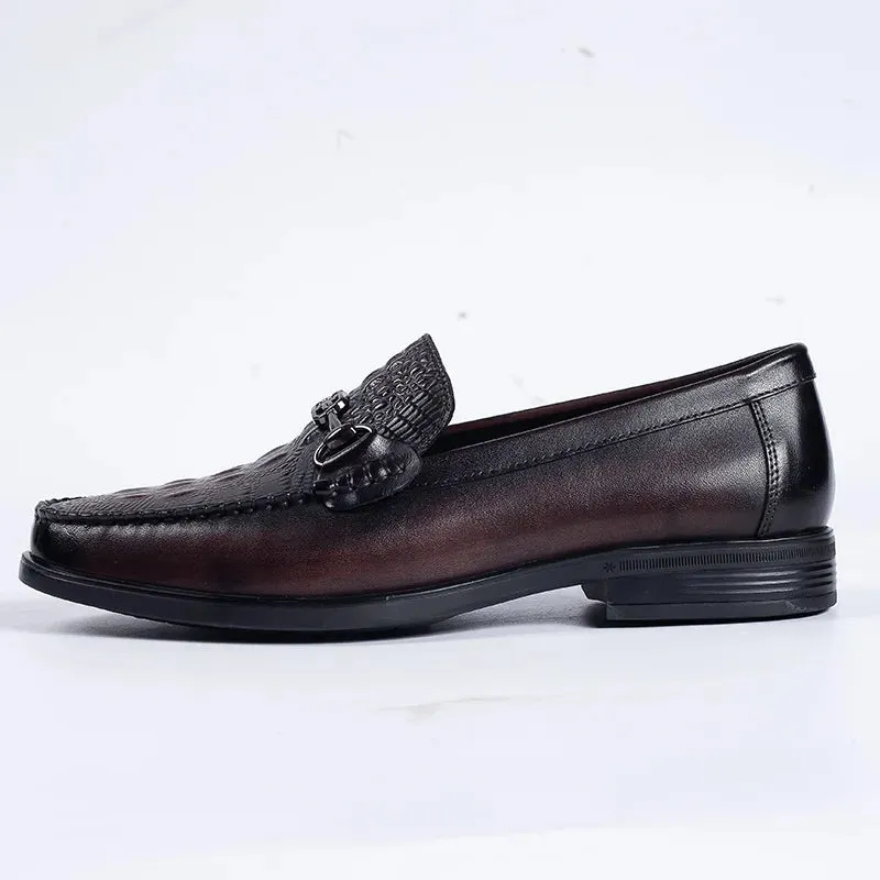 LederMeister Premium Business-Schuhe in Krokodil-Design