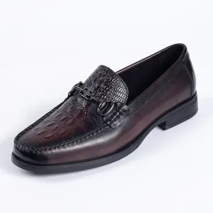 LederMeister Premium Business-Schuhe in Krokodil-Design