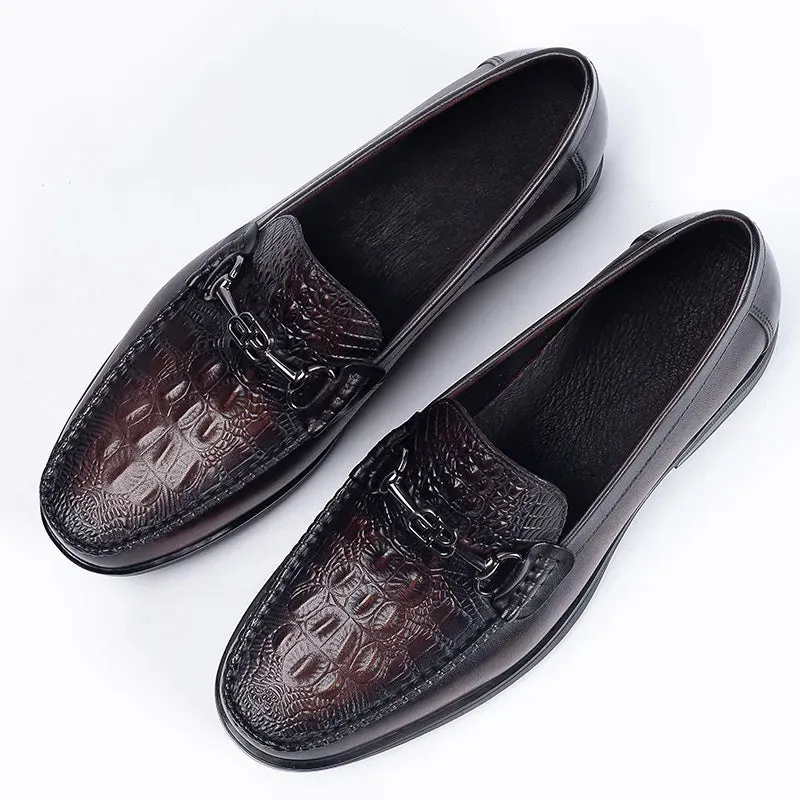 LederMeister Premium Business-Schuhe in Krokodil-Design