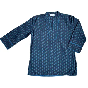 Leela Tunic - Ink / Teal Print