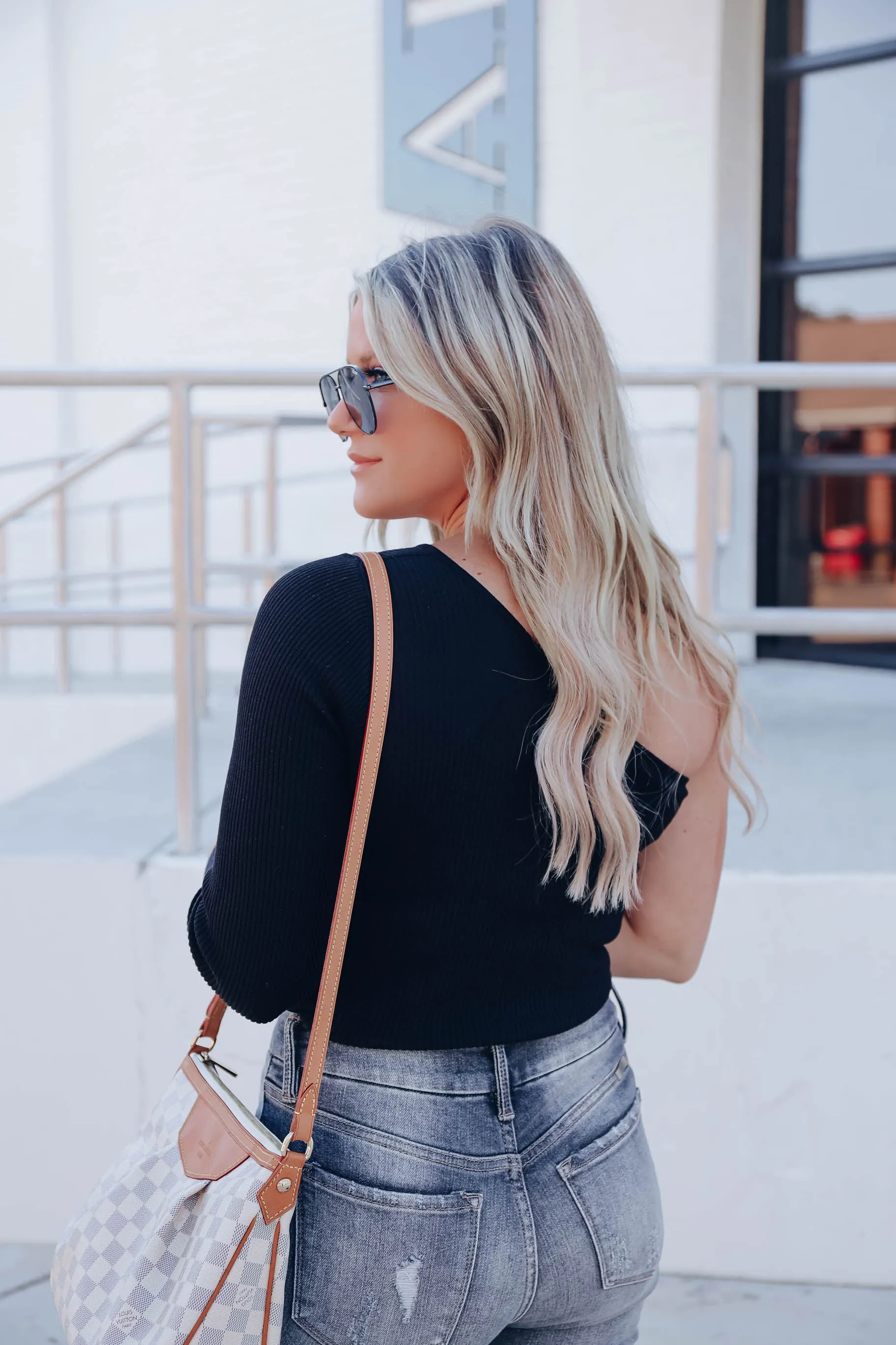 Leila One Shoulder Top - Black