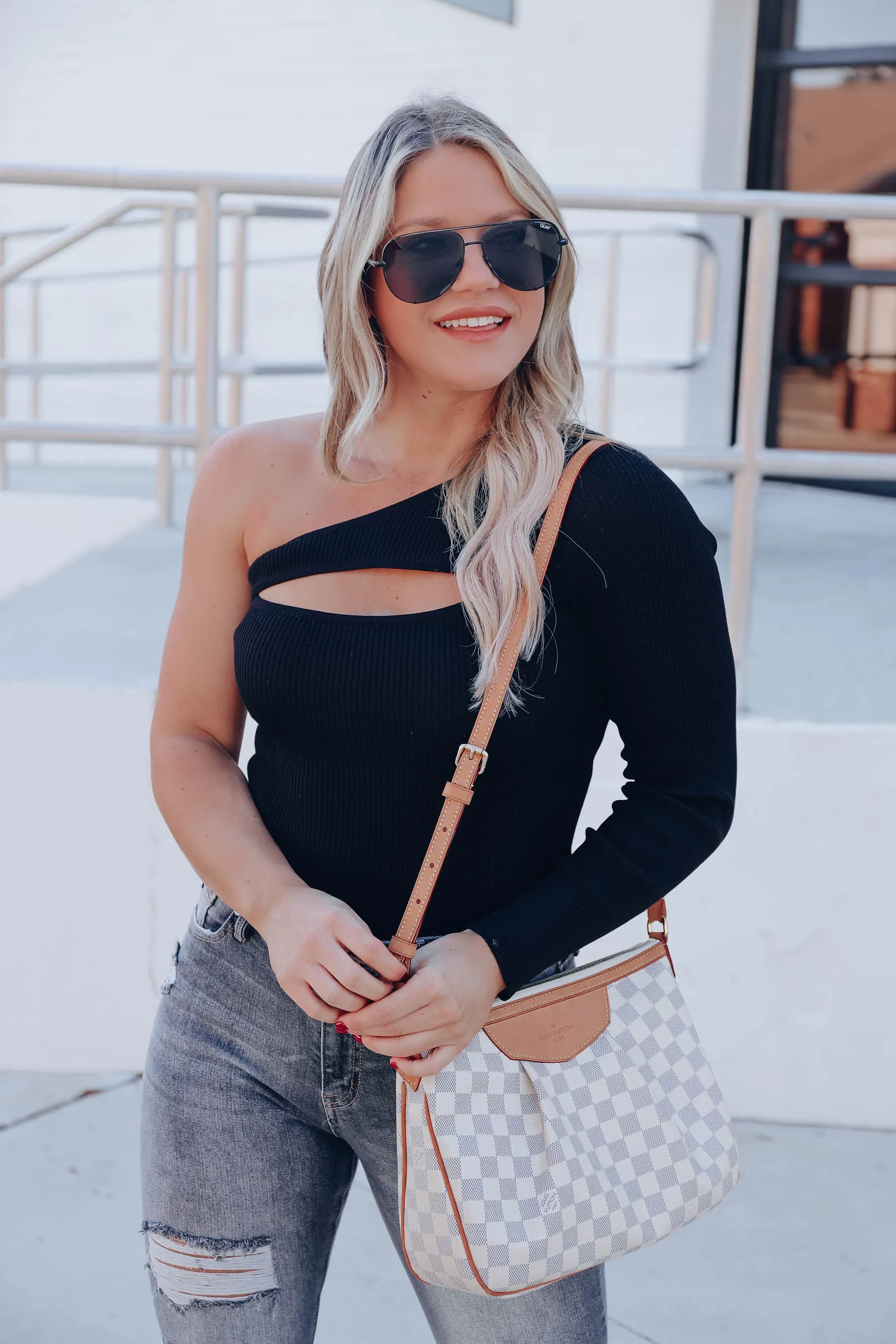 Leila One Shoulder Top - Black