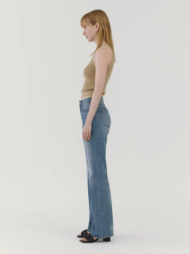 Loose Boots Cut Denim - Blue