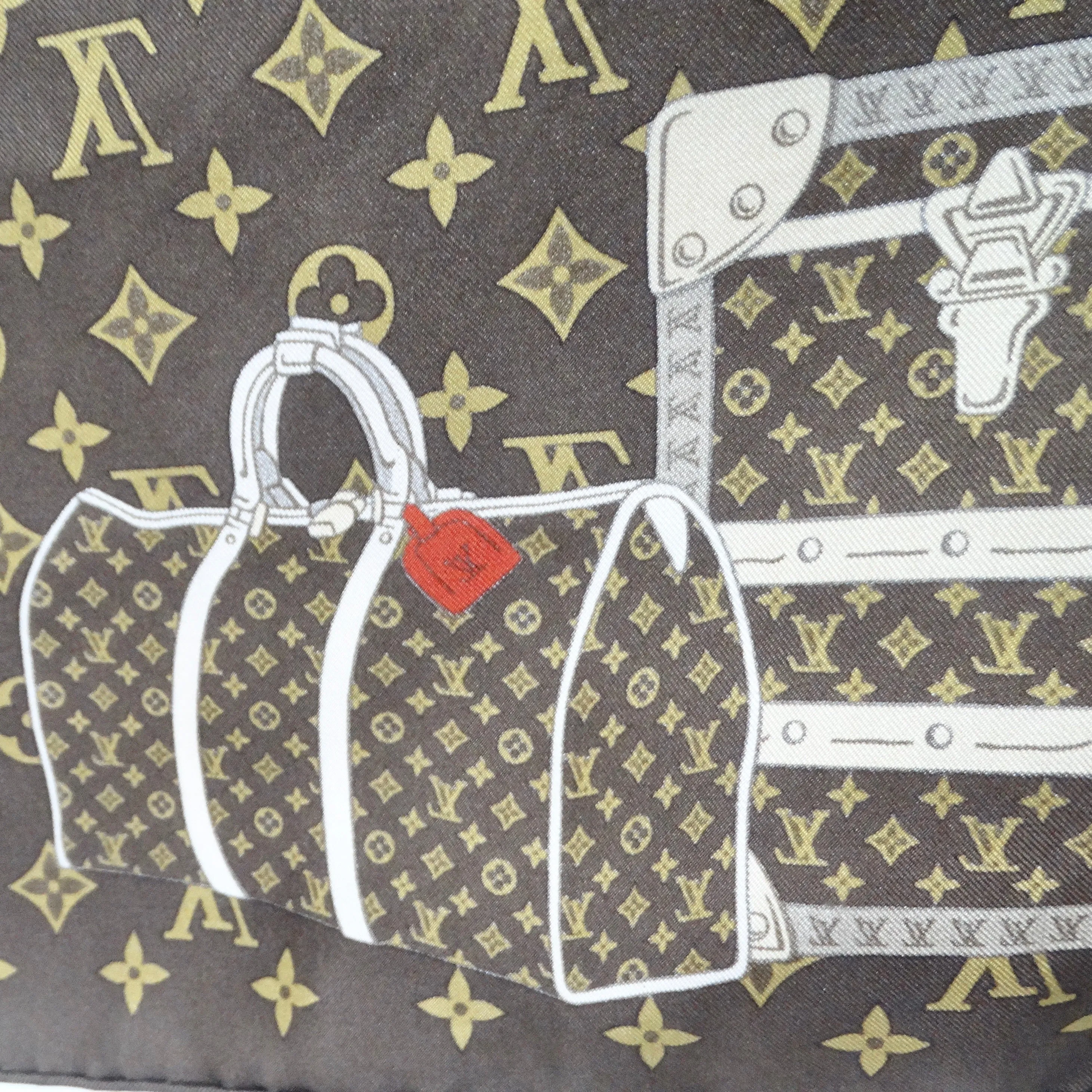 Louis Vuitton Travel Trunks & Bags Monogram Brown Silk Scarf