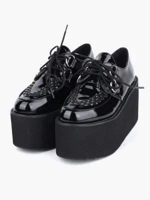 Lovely Black Round Toe PU Leather Street Wear Platform Lolita Shoes