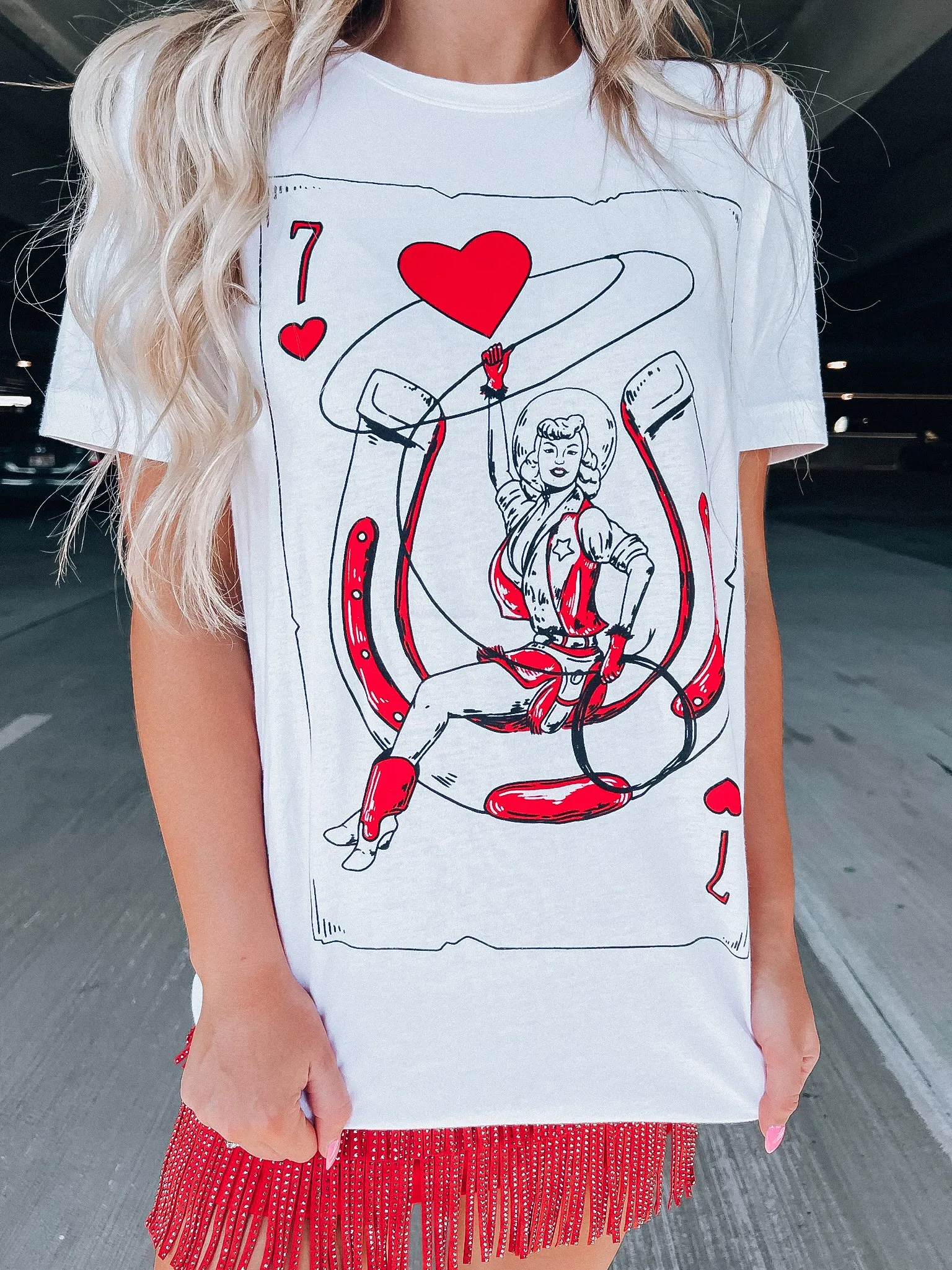 Lucky Lady Graphic Tee - White