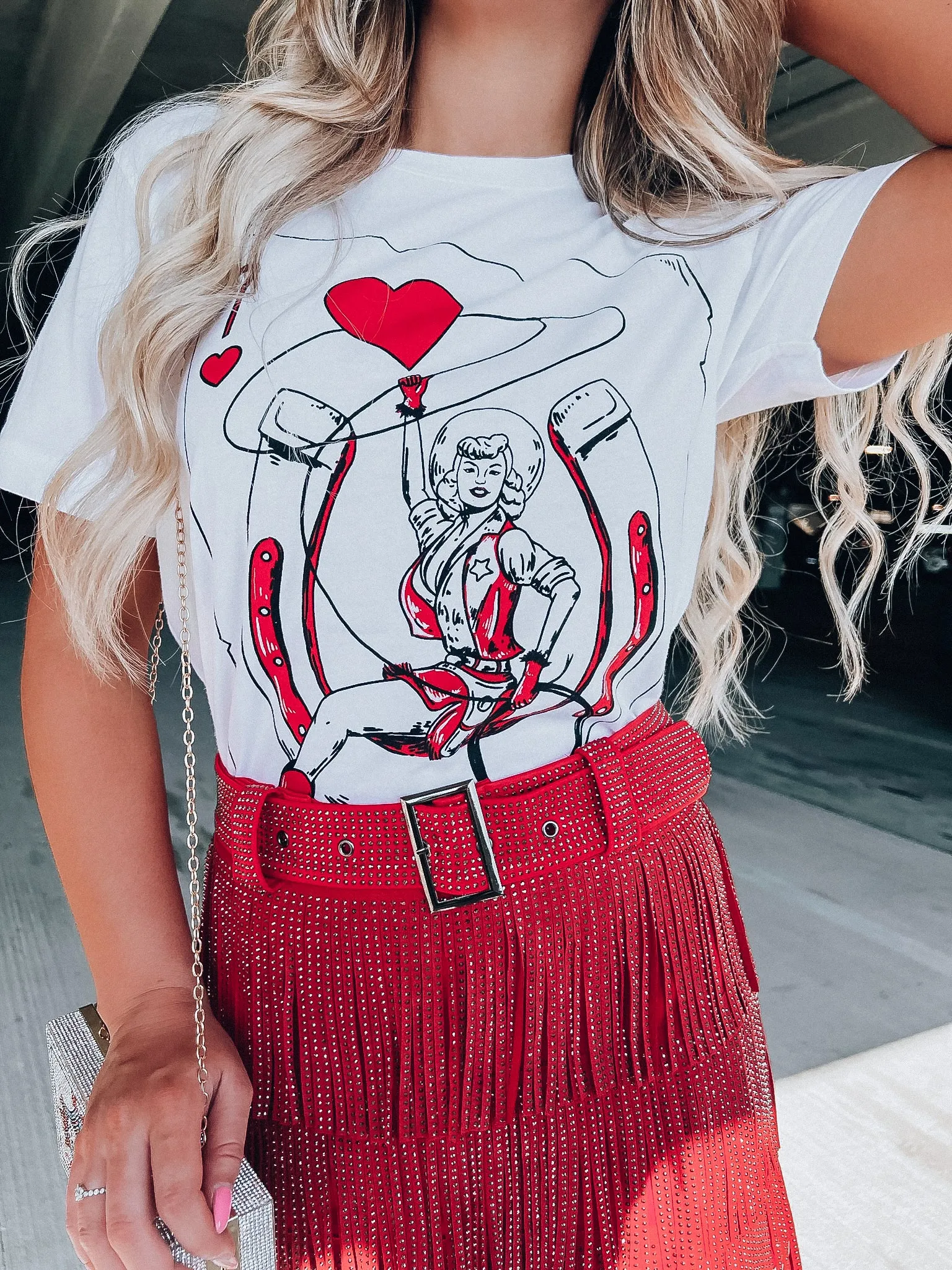 Lucky Lady Graphic Tee - White