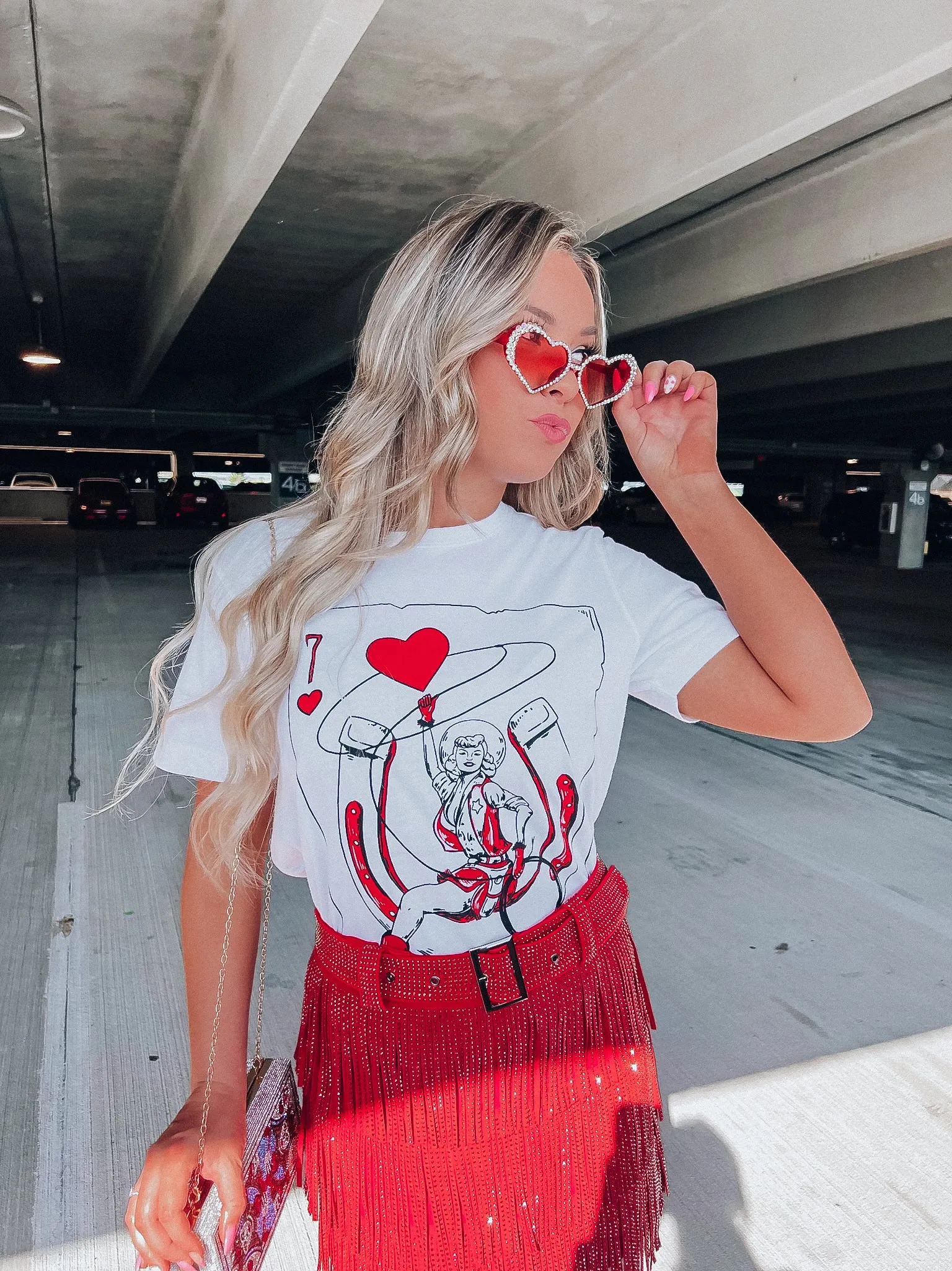 Lucky Lady Graphic Tee - White