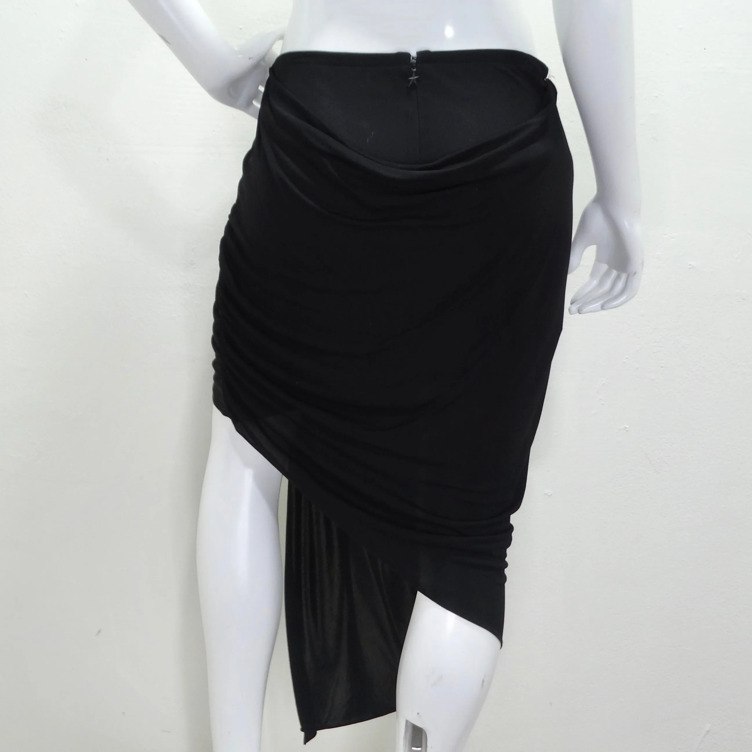 Mugler Black Draped Skirt