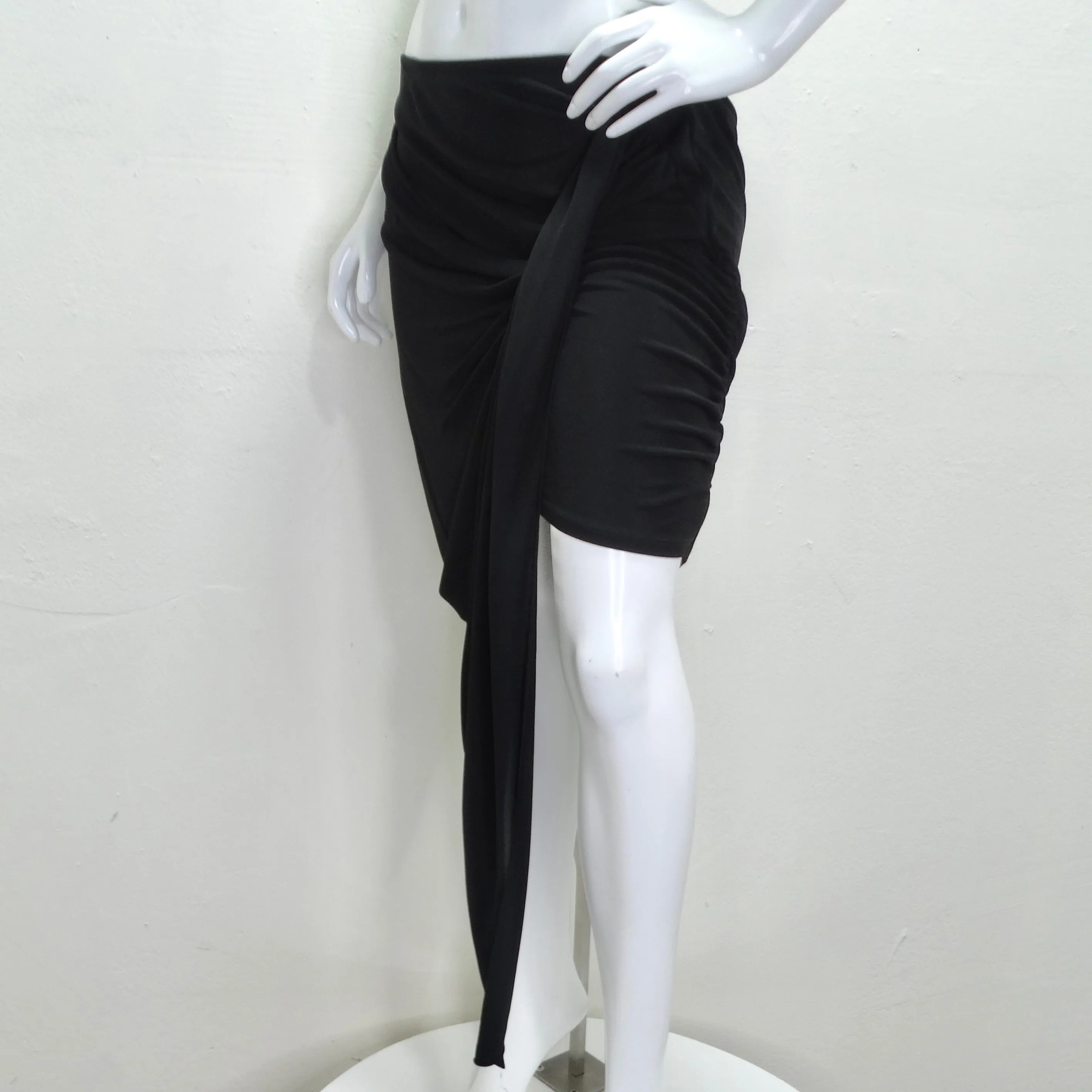 Mugler Black Draped Skirt
