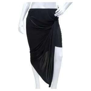 Mugler Black Draped Skirt