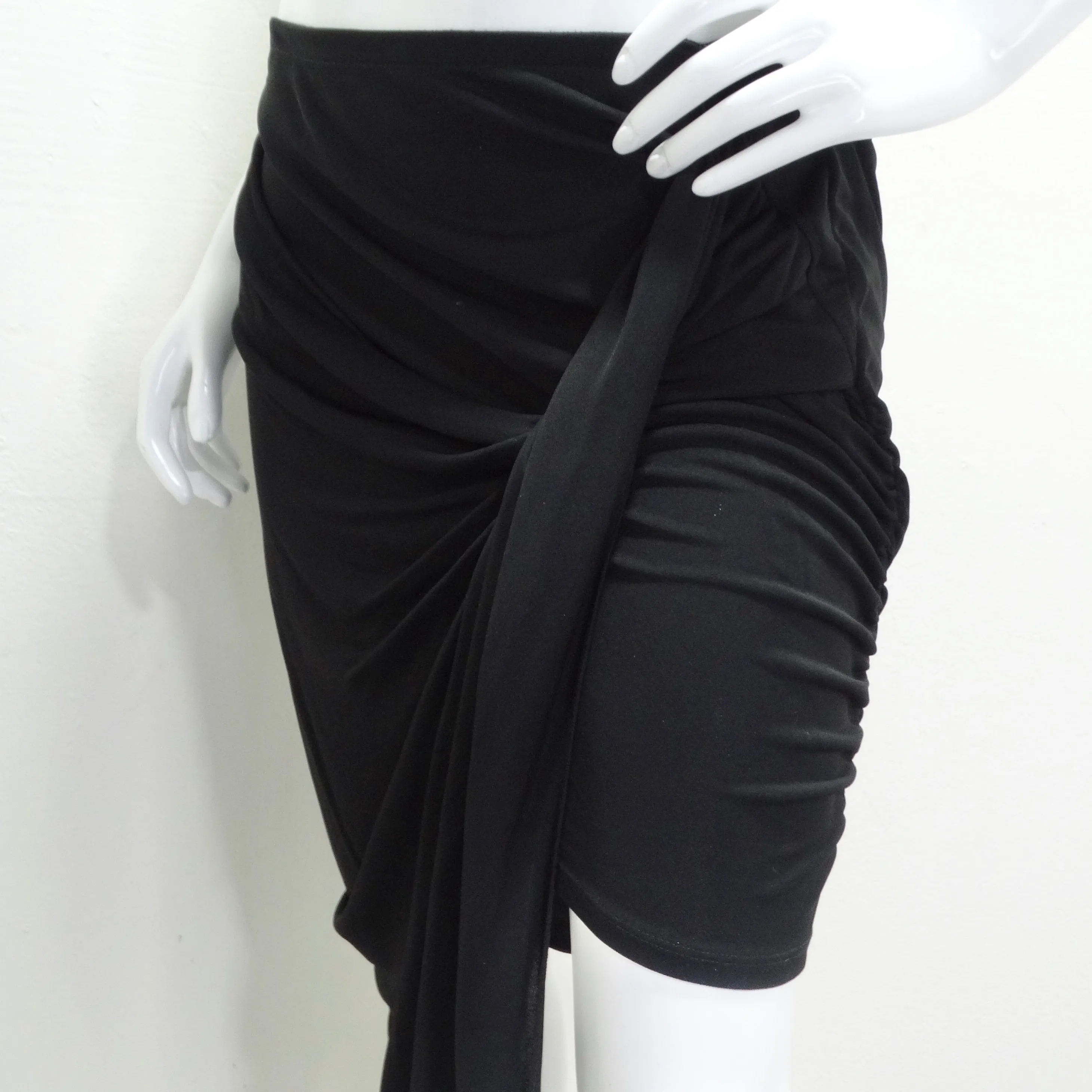 Mugler Black Draped Skirt