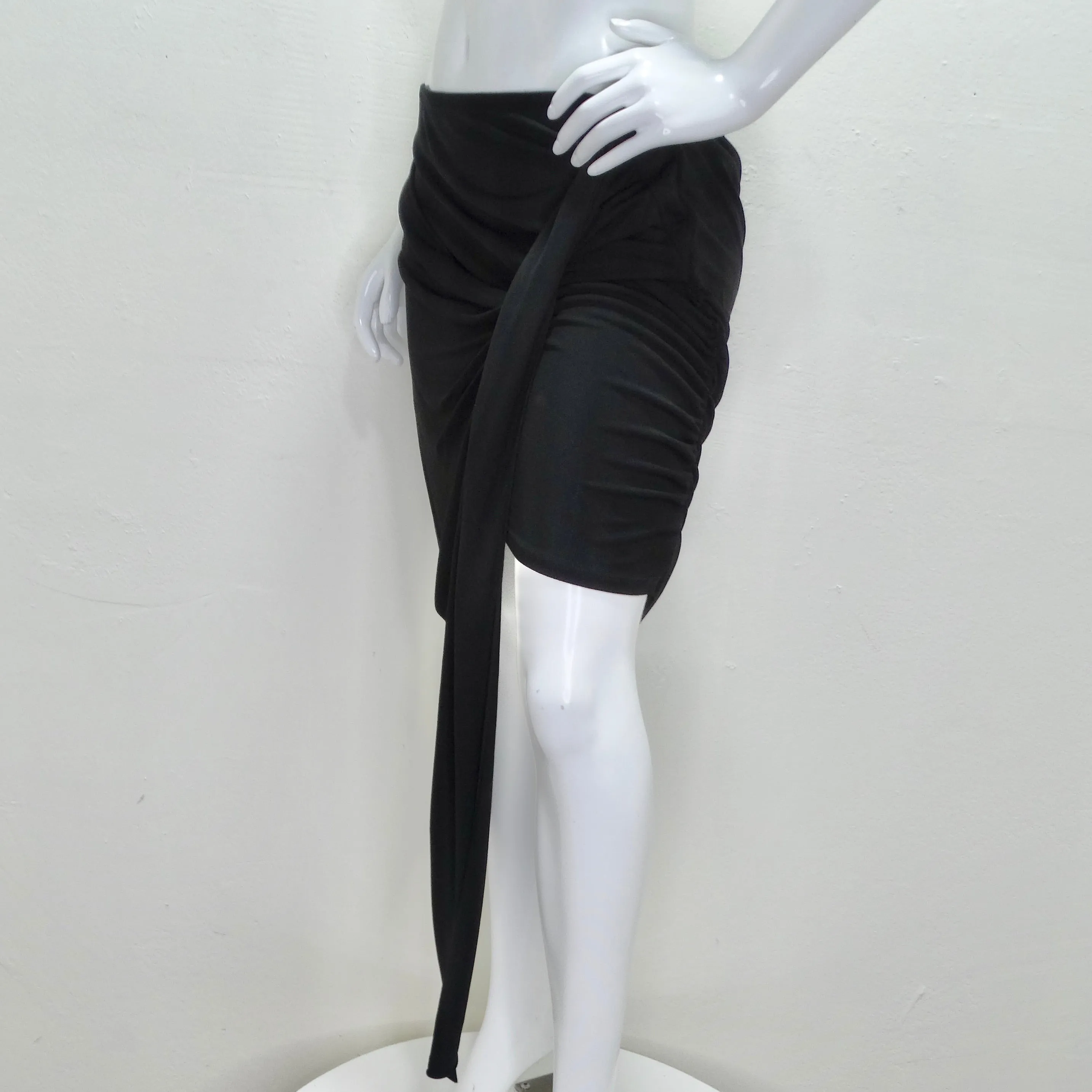 Mugler Black Draped Skirt