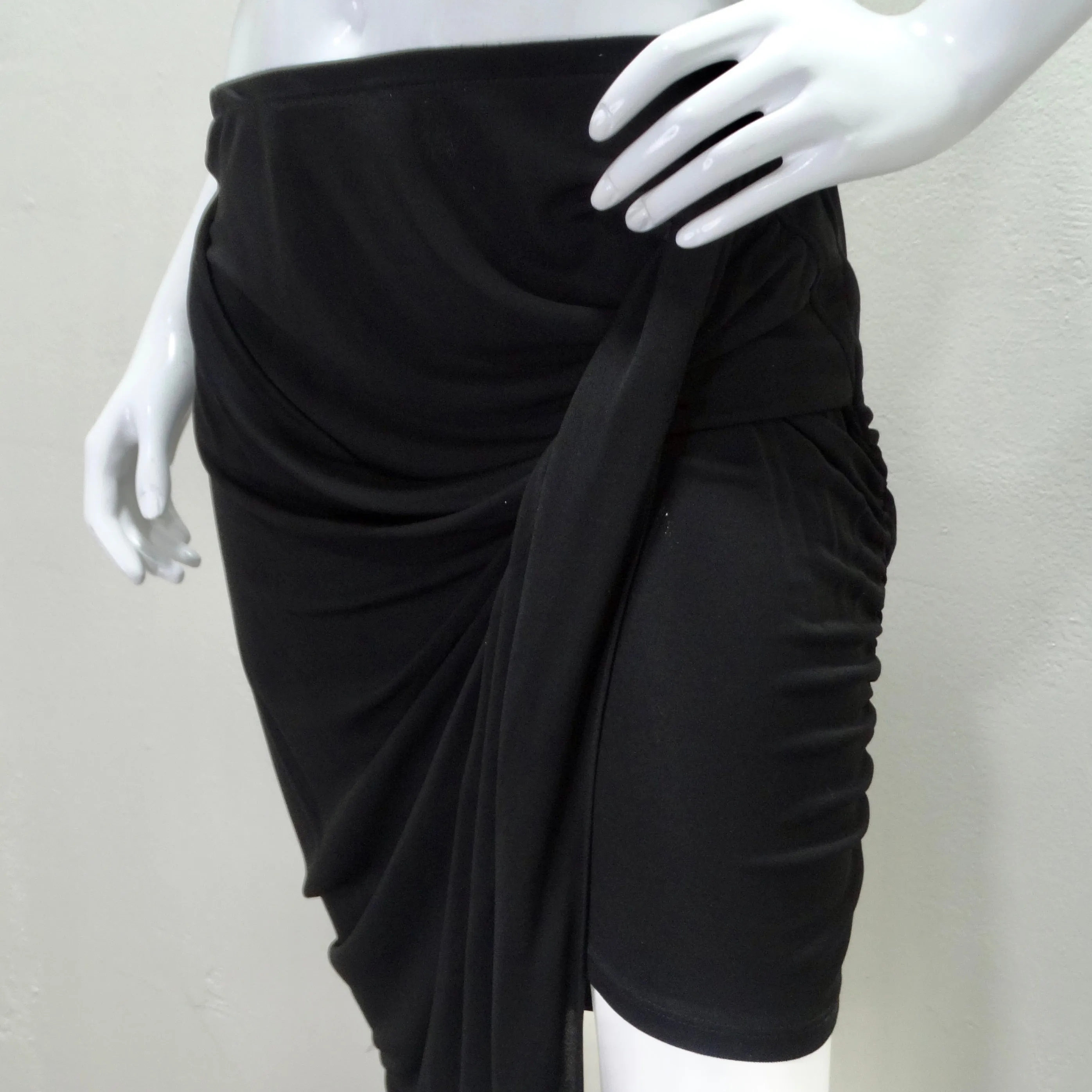 Mugler Black Draped Skirt