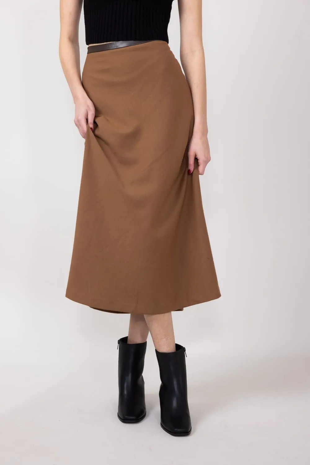 Mustard Seed Knit Maxi Skirt for Women in Peanut | S24100-PEANUT