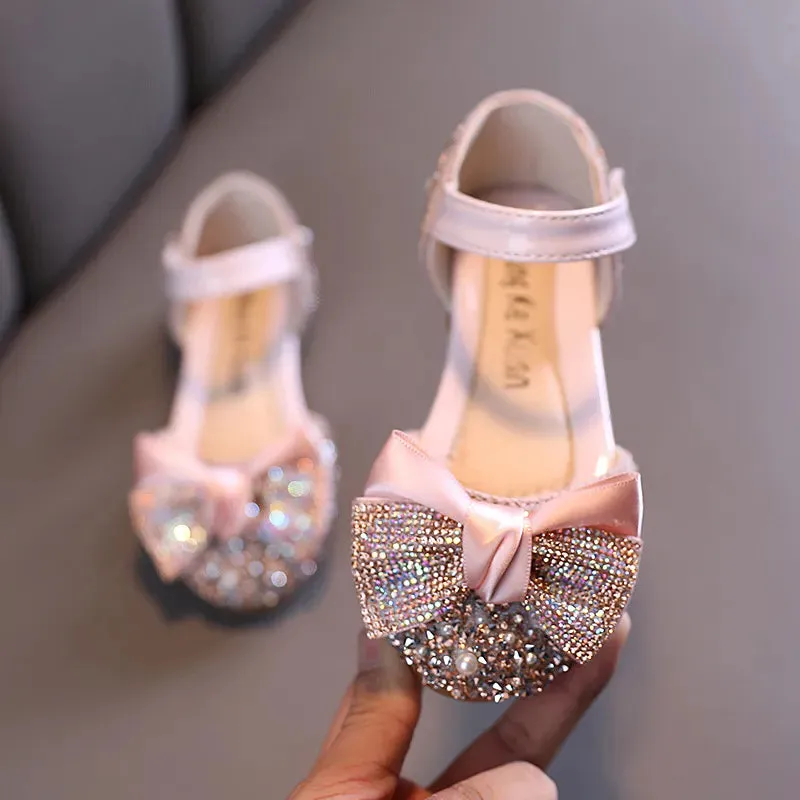 New Children Leather Shoes Rhinestone