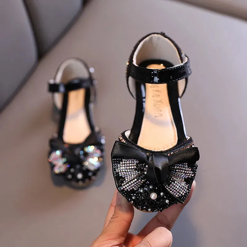 New Children Leather Shoes Rhinestone