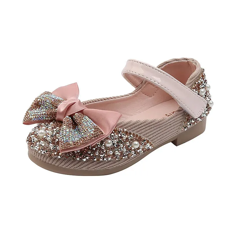 New Children Leather Shoes Rhinestone