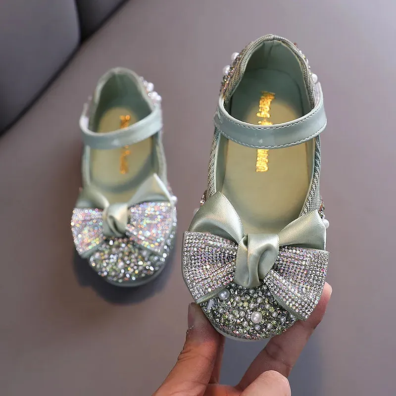 New Children Leather Shoes Rhinestone