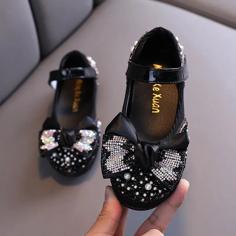 New Children Leather Shoes Rhinestone