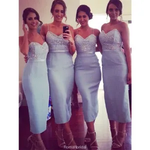 Newest Spaghetti Straps V-neck Appliques Short Bridesmaid dresses, BD0520