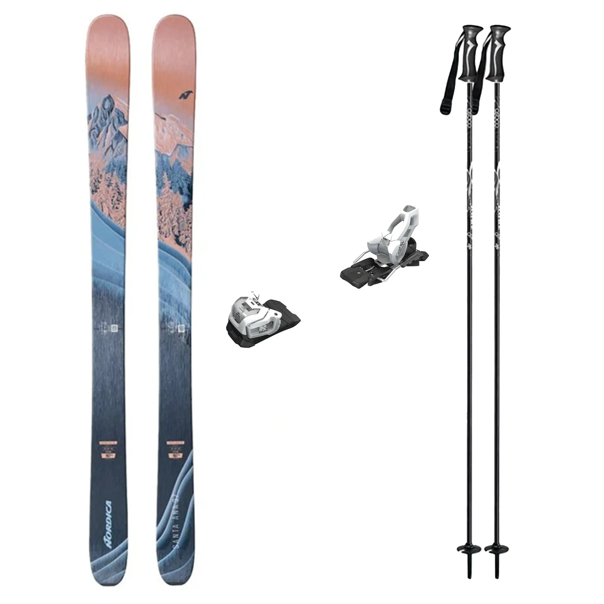 Nordica Santa Ana 97 Skis 2025 with Tyrolia Attack 11 Bindings Womens Ski Package