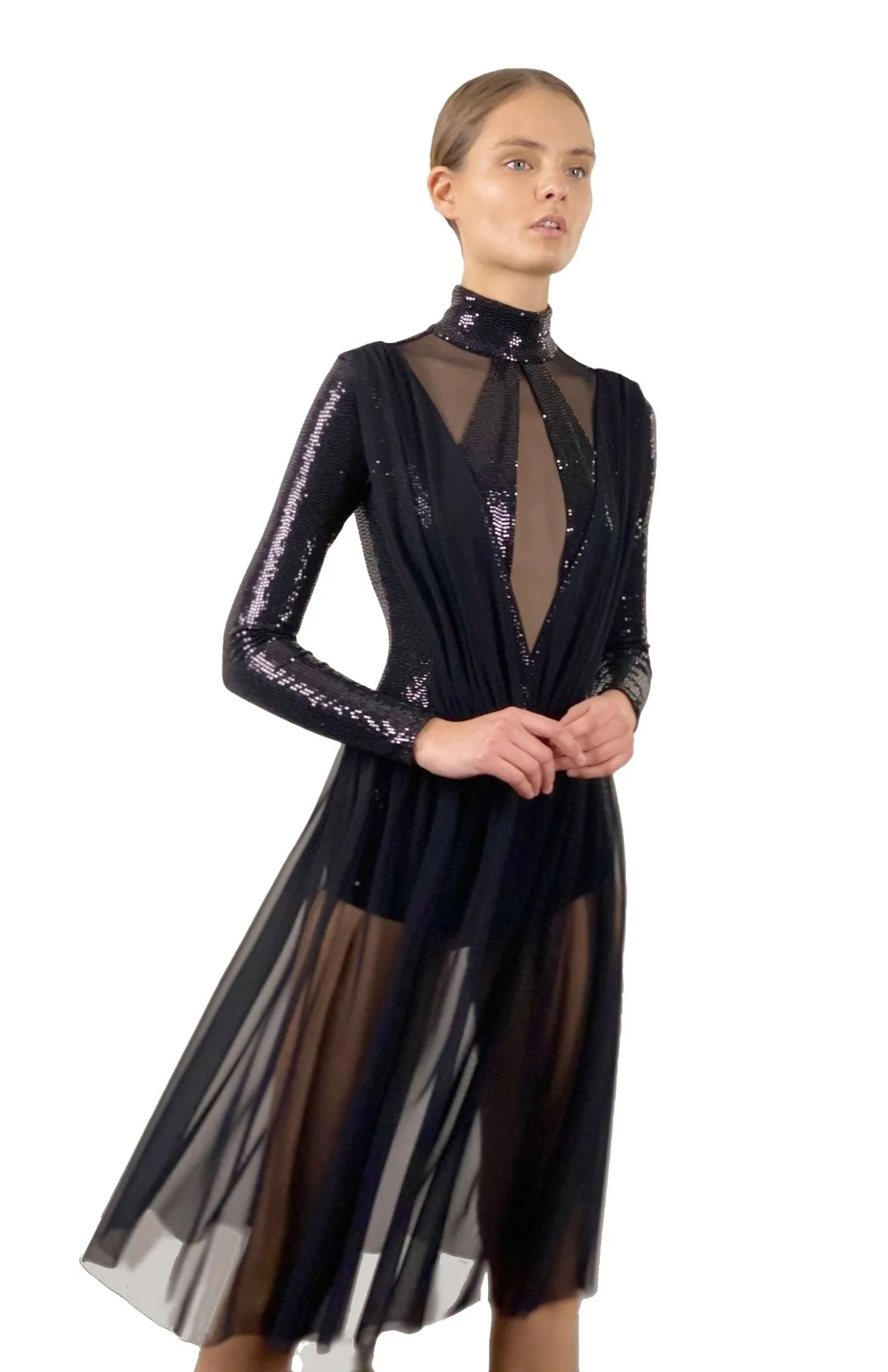 Nymphe Glam | Sheer Sophistication Cocktail Dress