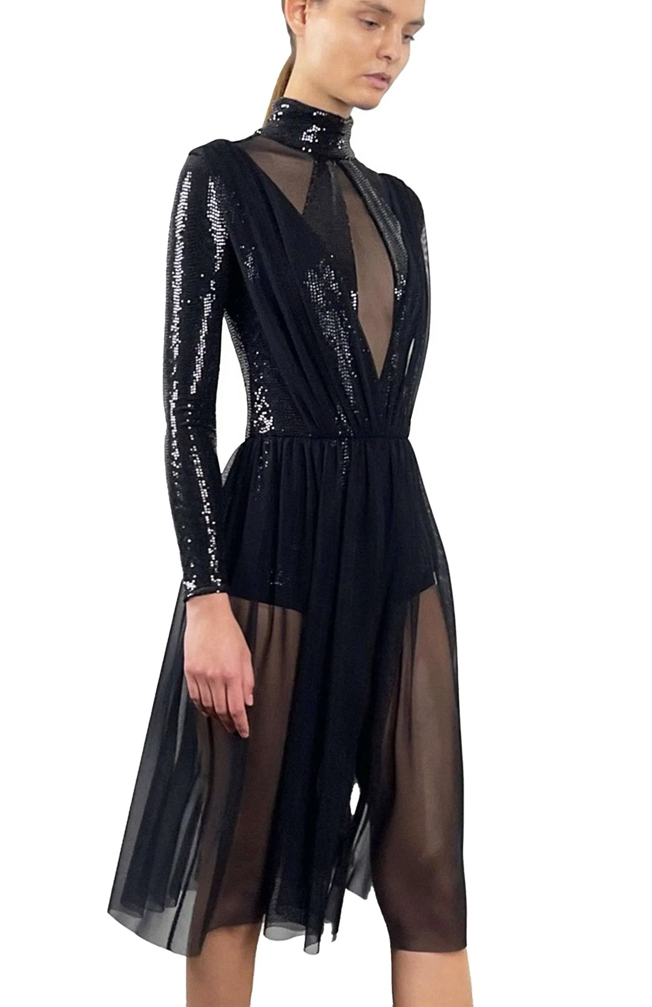 Nymphe Glam | Sheer Sophistication Cocktail Dress
